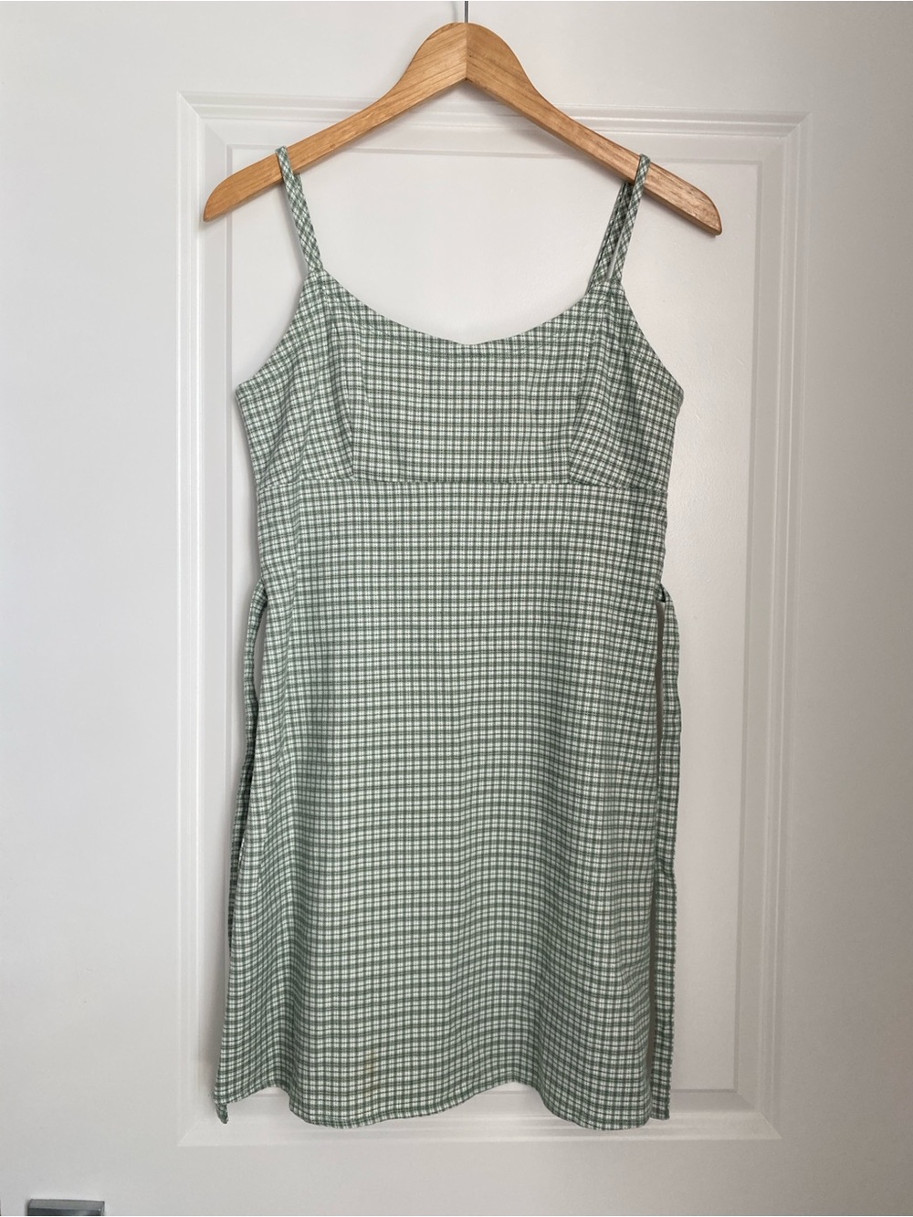 Brandy Melville Green Gingham Mini Dress